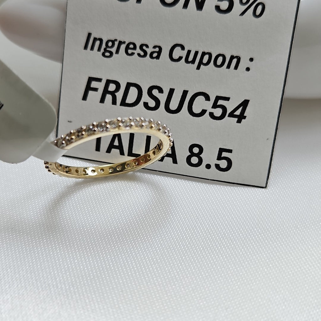 ANILLO ANILLITO CHURUMBELA C CIRCONIAS 14K 8.5 TALLA 2.1 GR (NUEVO)