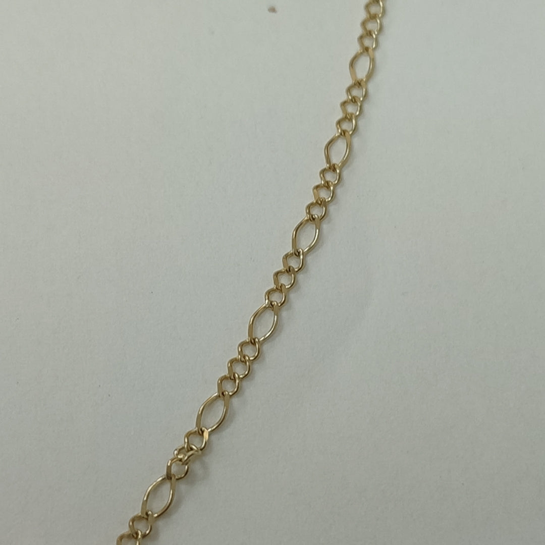 CADENA GARGANTILLA 3X1 CON ESFERAS COMBINADAS 14K 45 CM 3.1 GR (NUEVO)