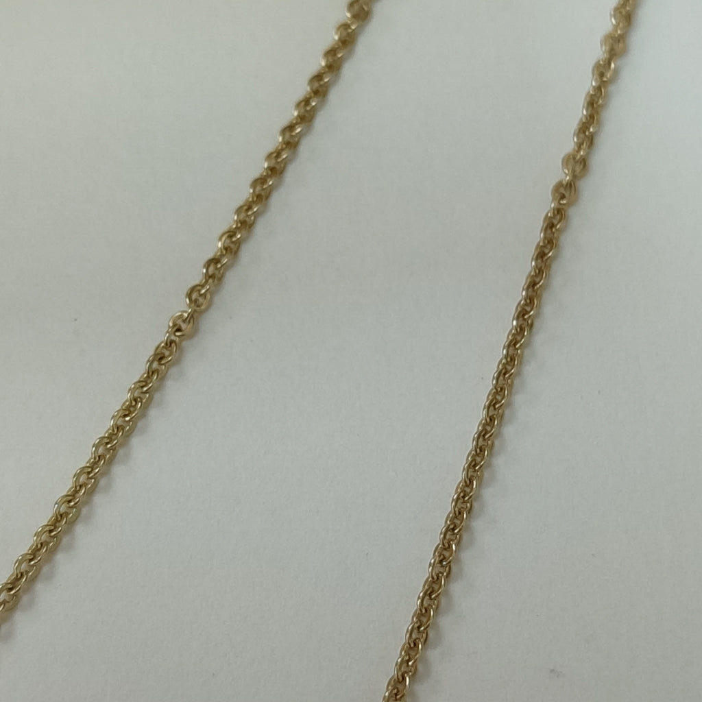 CADENA TEJIDO GARGANTILLA ESPECIAL C FLORES 14K 45 CM 2.9 GR (NUEVO)