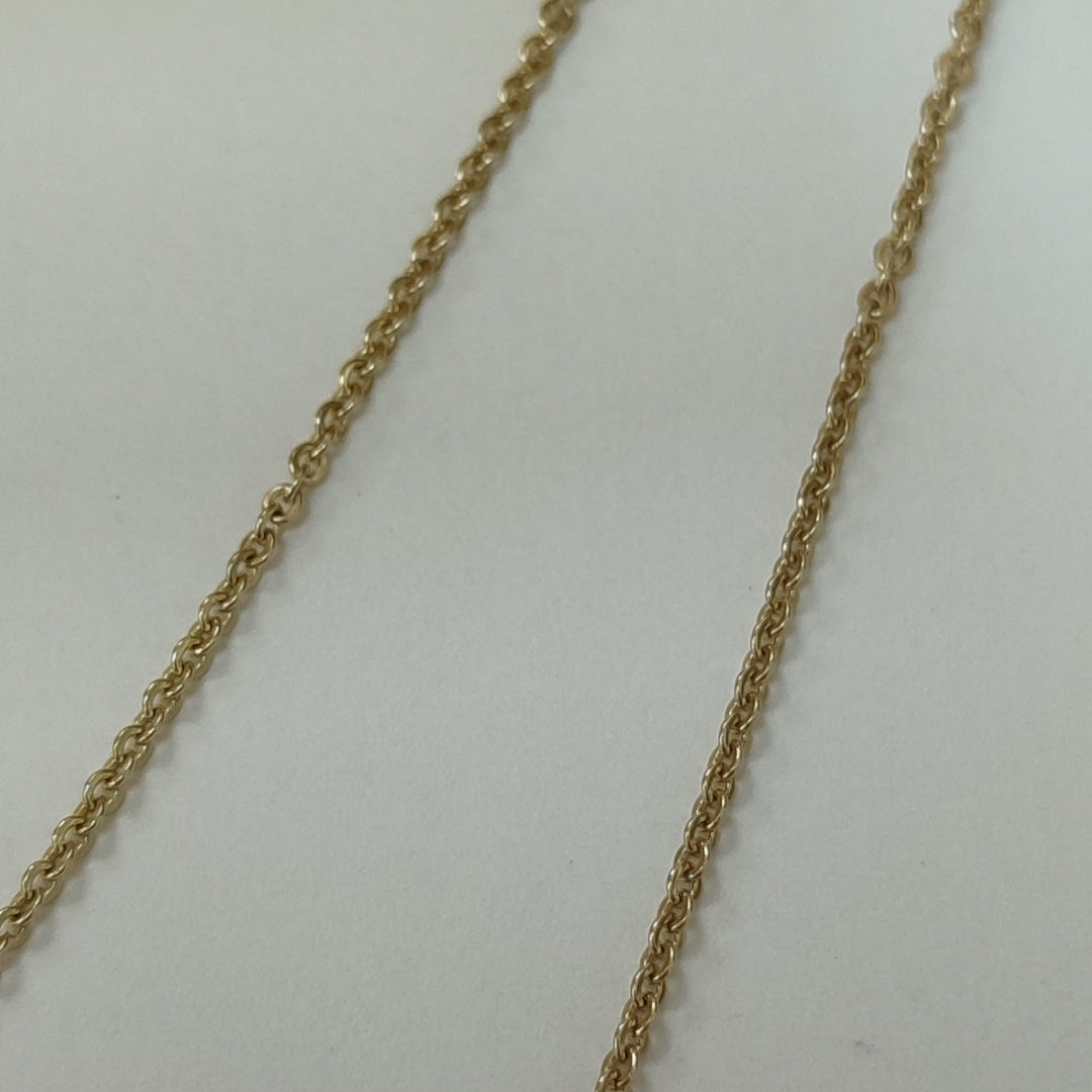 CADENA TEJIDO GARGANTILLA ESPECIAL C FLORES 14K 45 CM 2.9 GR (NUEVO)
