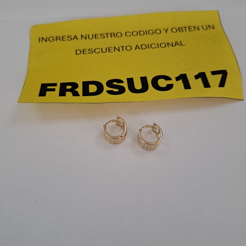 ARETES HUGGIES C CIRCONIA 14K 2.2 GR (NUEVO)