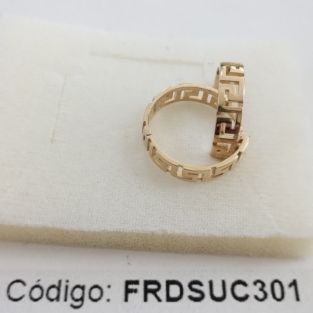 ARETES ARRACADA C GRECAS 14K 7.5 GR (NUEVO)
