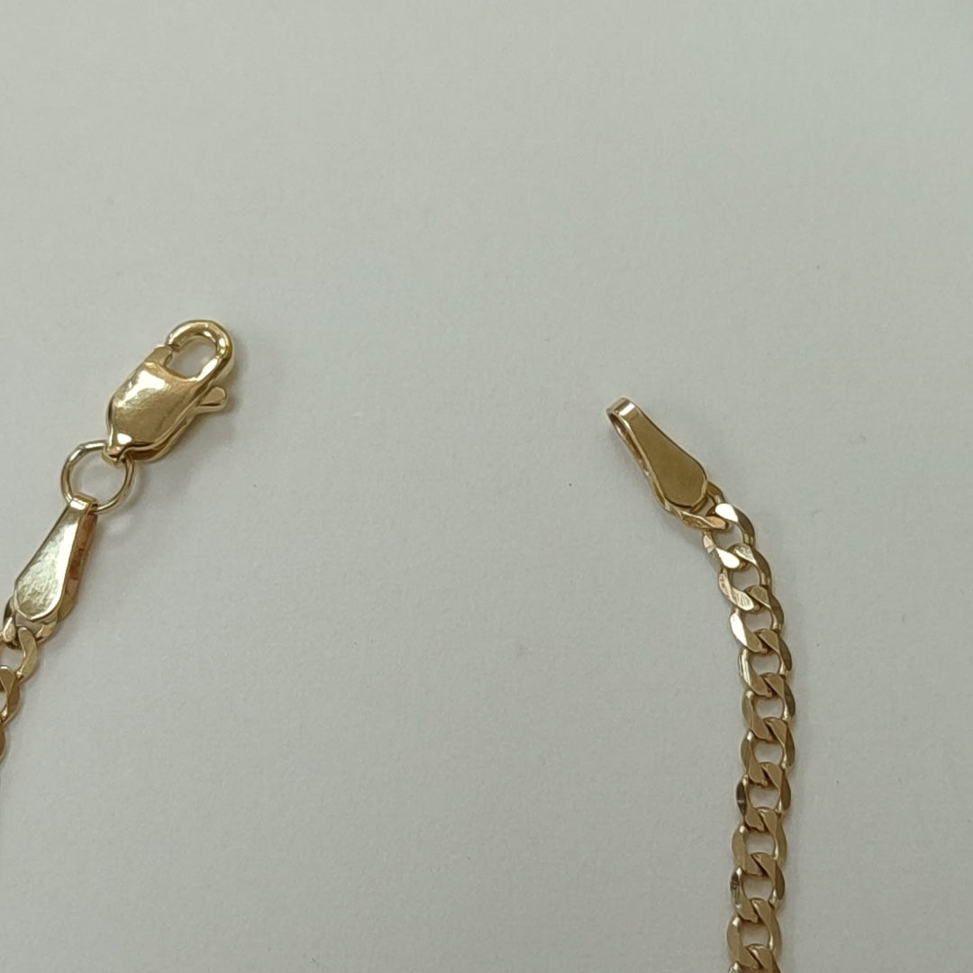 PULSERA TEJIDO BARBADA 14K 18 CM 2.1 GR (NUEVO)