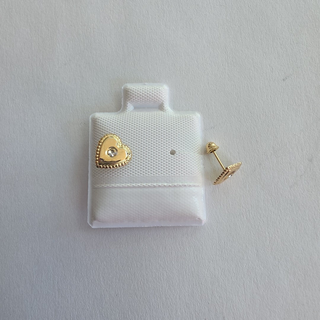 BROQUELES BROQUEL FIG CORAZON C CIRCONIA 14K 0.2614 GR (NUEVO)