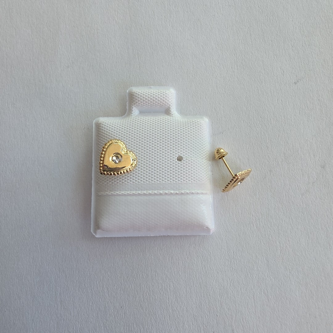 BROQUELES BROQUEL FIG CORAZON C CIRCONIA 14K 0.2614 GR (NUEVO)