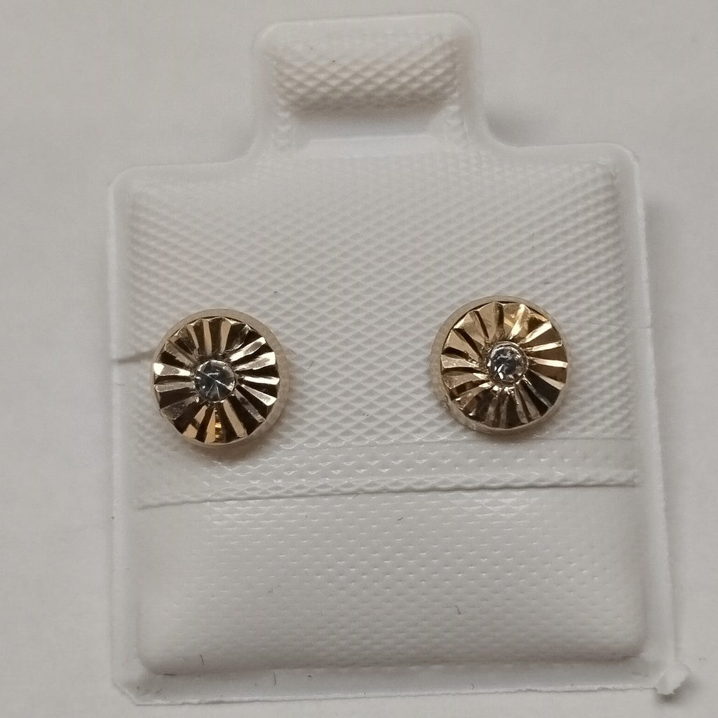 BROQUELES BROQUEL FIG BOTON C CIRCONIA 14K 0.2916 GR (NUEVO)