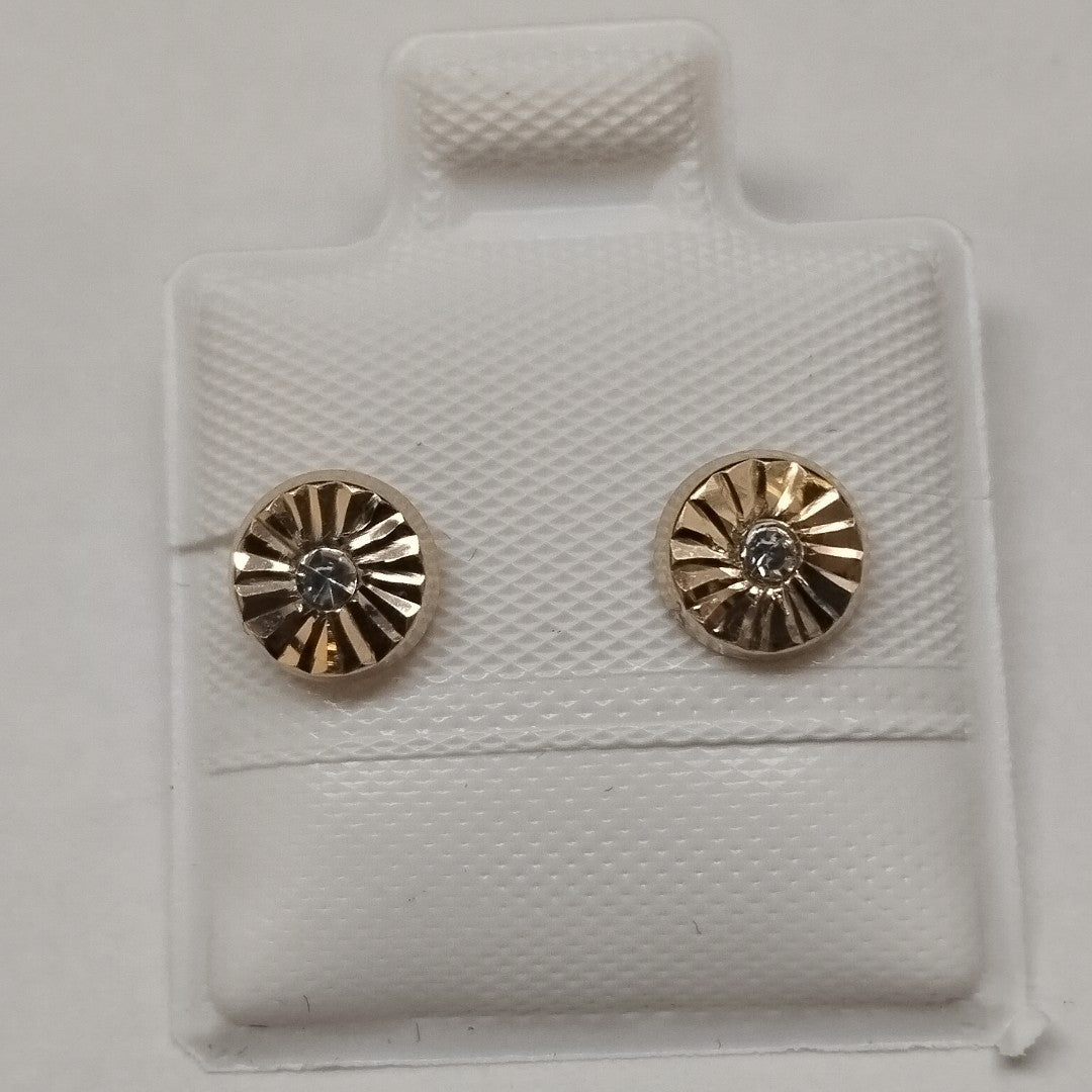 BROQUELES BROQUEL FIG BOTON C CIRCONIA 14K 0.2916 GR (NUEVO)