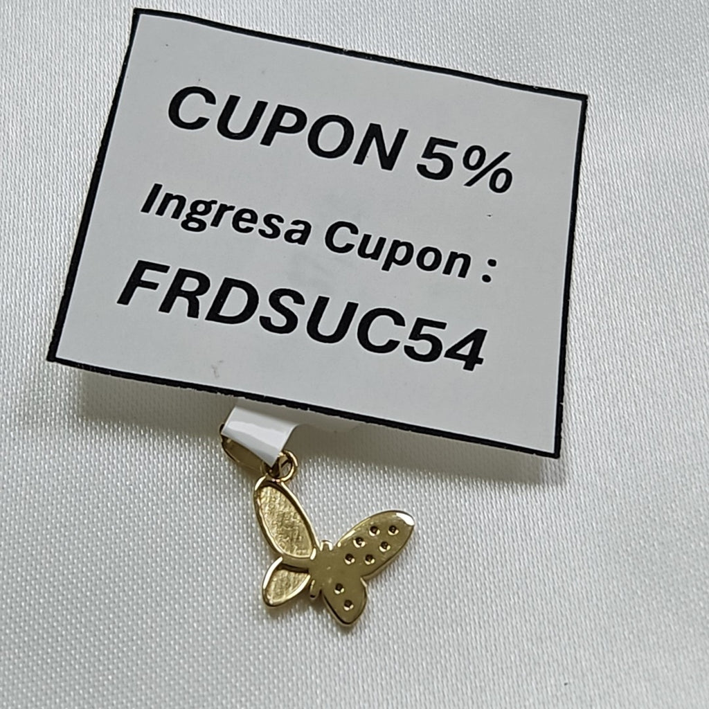 DIJE MARIPOSA CON CIRCONIAS 10K 1 GR (NUEVO)