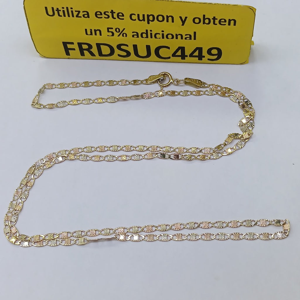 CADENAS TEJIDO GUCHI ORO 10K 55 CM 2.9 GR (NUEVO)