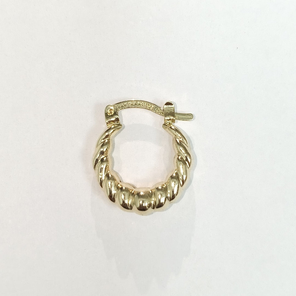 ARETES ARRACADAS TZL HUECAS 14K 1.5 GR (NUEVO)
