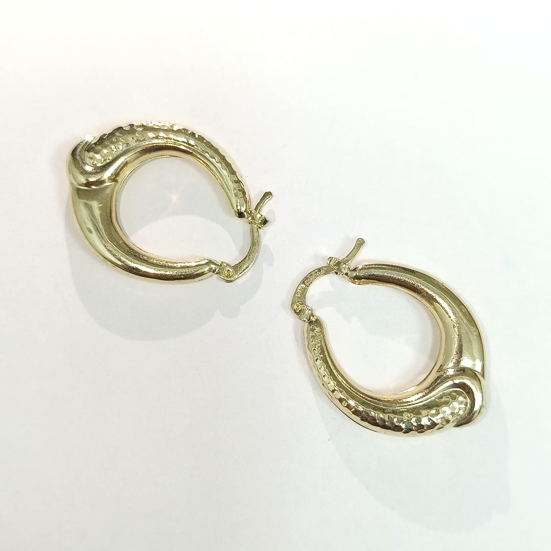 ARETES ARRACADAS ENTRELAZADAS 14K 2.5 GR (NUEVO)