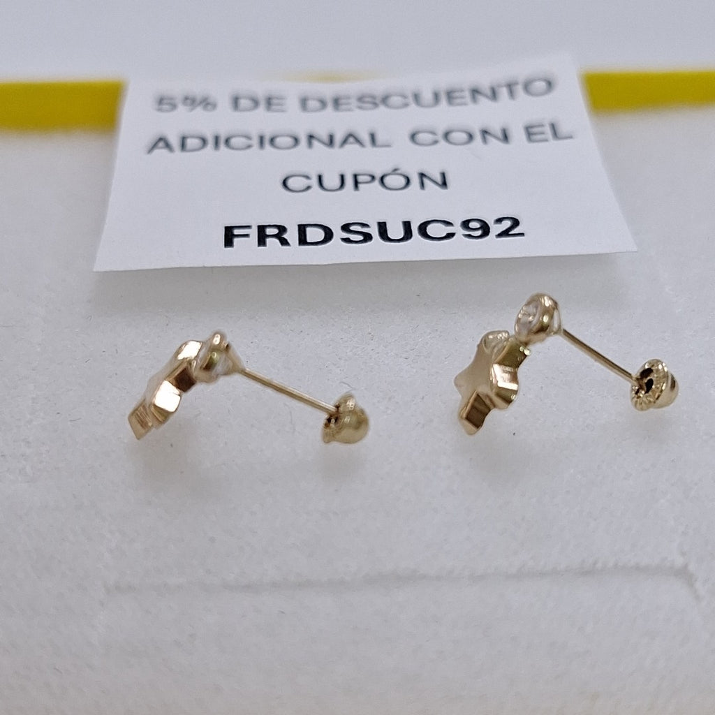 BROQUELES BROQUEL FIG ESTRELLA C CIRCONIA 14K 0.2603 GR (NUEVO)