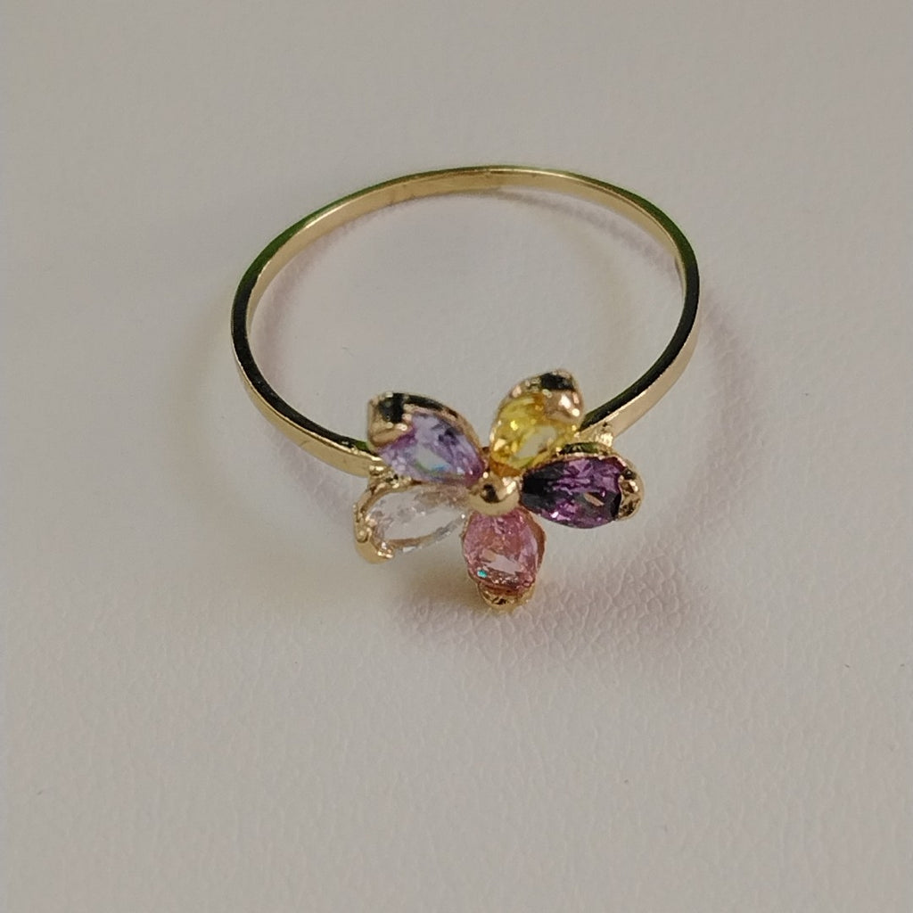 ANILLOS CON PDRAS DE COLOR 14K TALLA 8.5 1.5 GR (NUEVO)