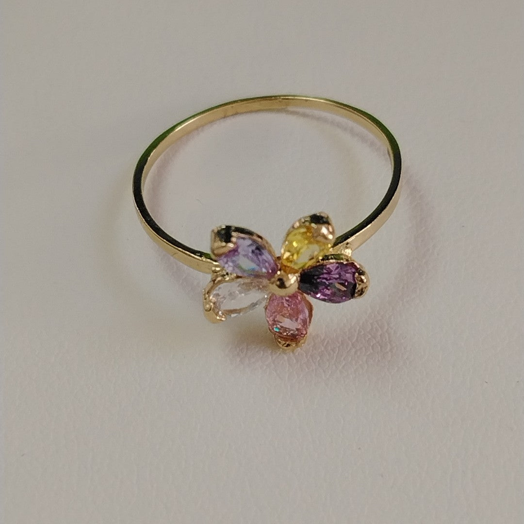 ANILLOS CON PDRAS DE COLOR 14K TALLA 8.5 1.5 GR (NUEVO)