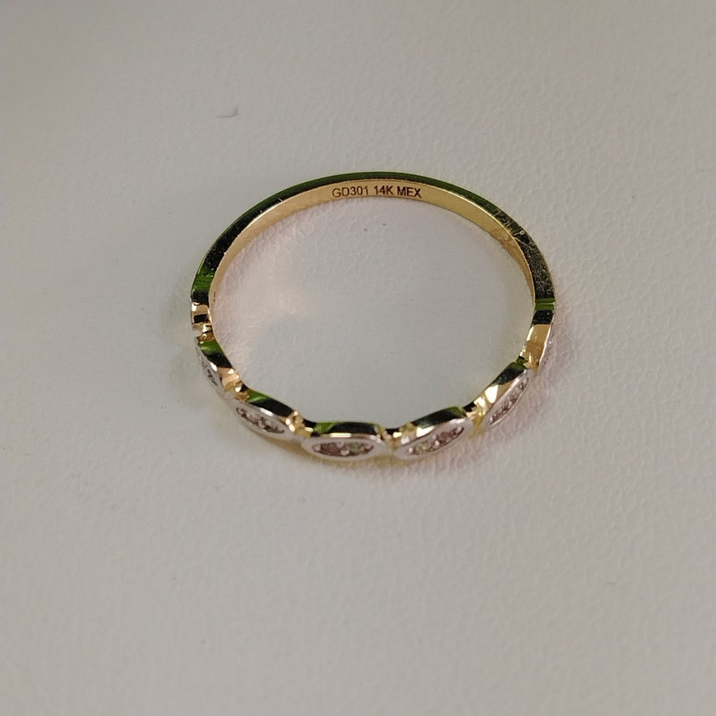 ANILLO ANILLITO FIG C CIRCONIAS 14K 6.5 TALLA 1.1 GR (NUEVO)