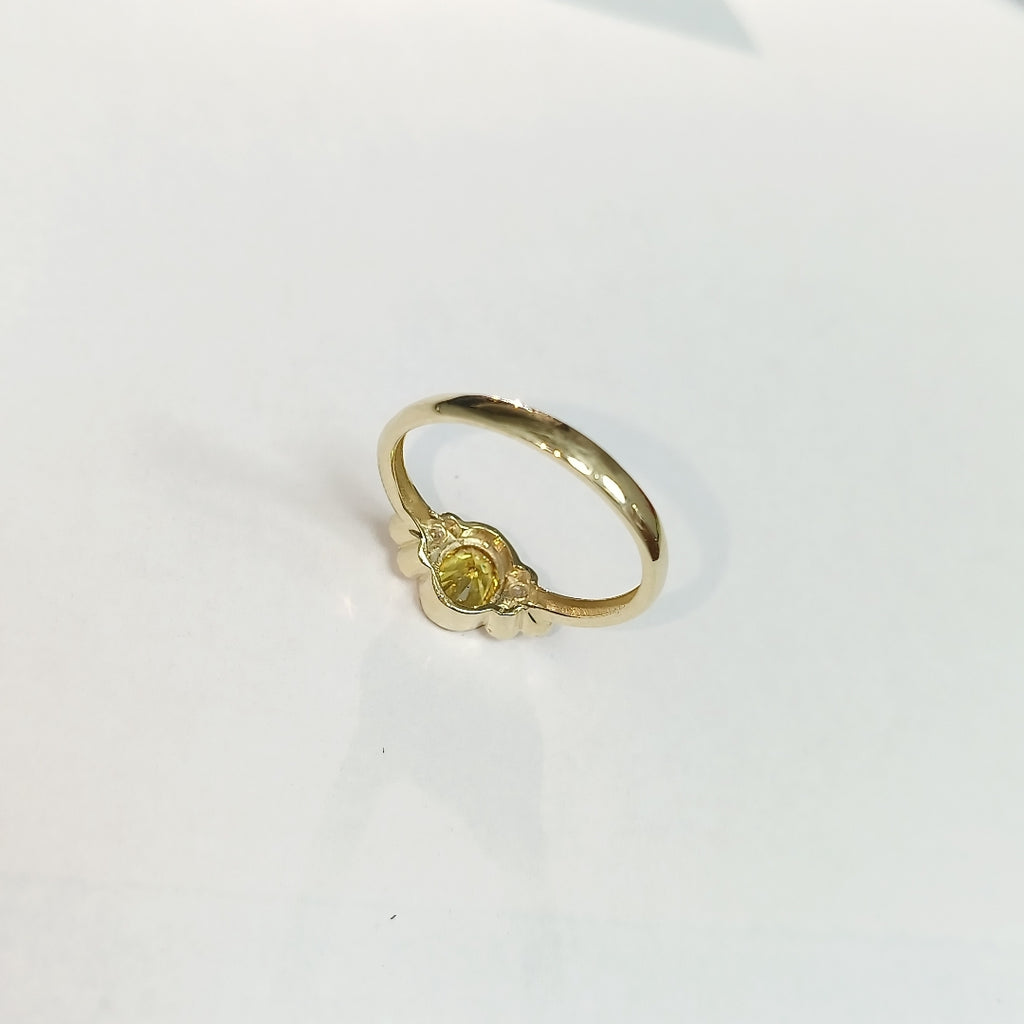 ANILLOS CIRCONIAS Y PIEDRA DE COLOR 14K TALLA 8 2 GR (NUEVO)