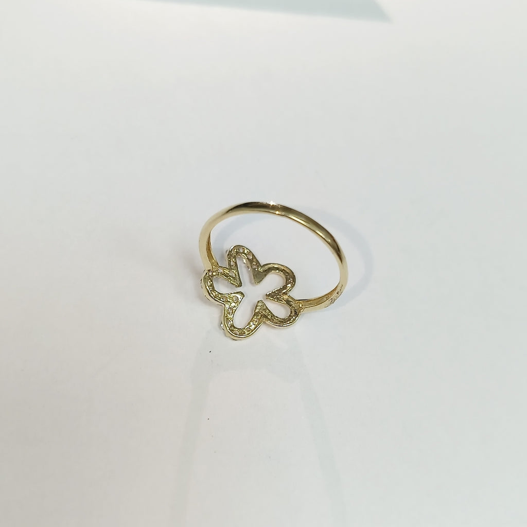 ANILLOS FIG FLOR C CIRCONIAS 14K TALLA 8 1.6 GR (NUEVO)