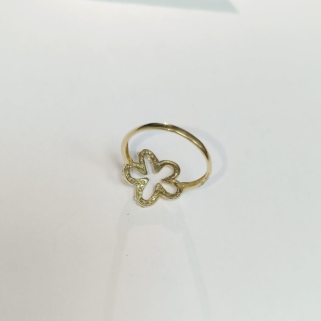 ANILLOS FIG FLOR C CIRCONIAS 14K TALLA 8 1.6 GR (NUEVO)
