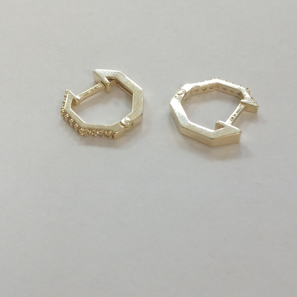 ARETES HUGGIES C CIRCONIAS 14K 1.7 GR (NUEVO)