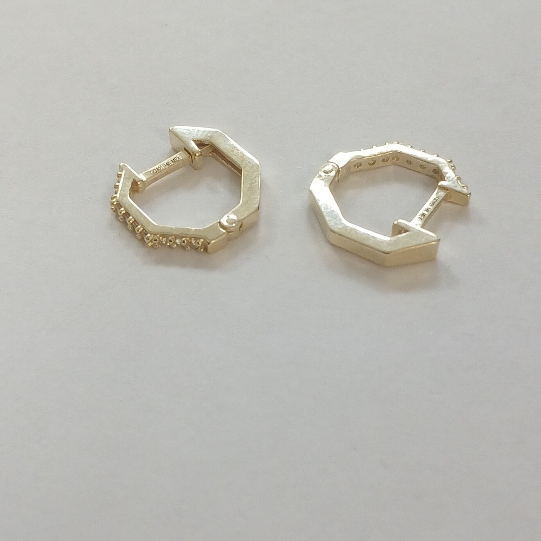 ARETES HUGGIES C CIRCONIAS 14K 1.7 GR (NUEVO)