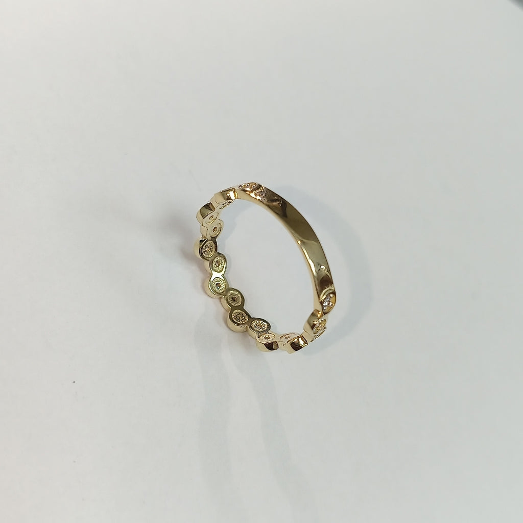 ANILLO ANILLITO C CIRCONIAS 14K 9 TALLA 2.1 GR (NUEVO)