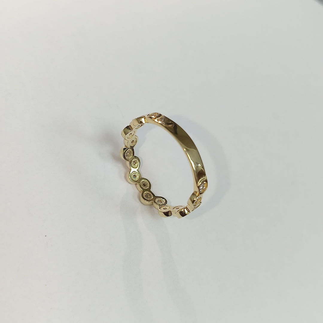 ANILLO ANILLITO C CIRCONIAS 14K 9 TALLA 2.1 GR (NUEVO)