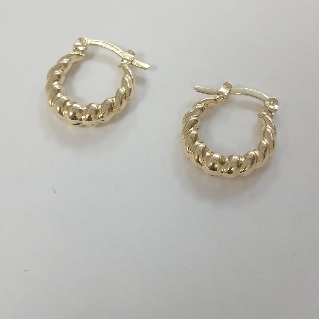 ARETES ARRACADAS TZL HUECAS 14K 1.5 GR (NUEVO)