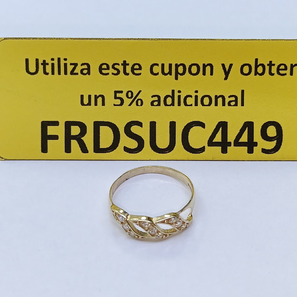 ANILLOS C CIRCONIAS 14K TALLA 7 1.4 GR (NUEVO)