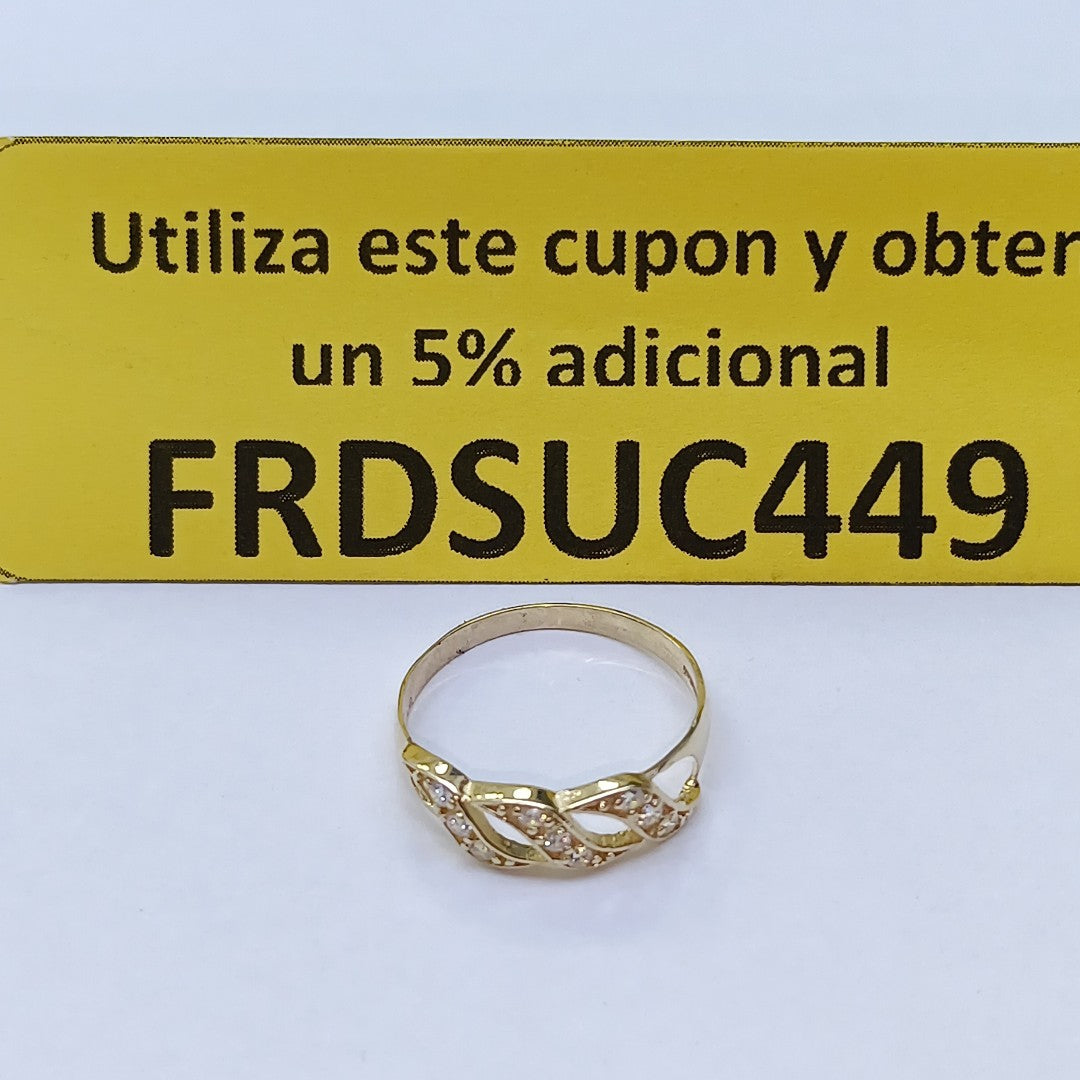 ANILLOS C CIRCONIAS 14K TALLA 7 1.4 GR (NUEVO)