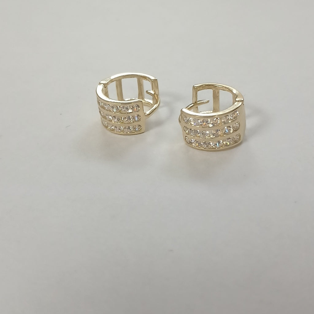 ARETES HUGGIES C CIRCONIA 14K 2.2 GR (NUEVO)