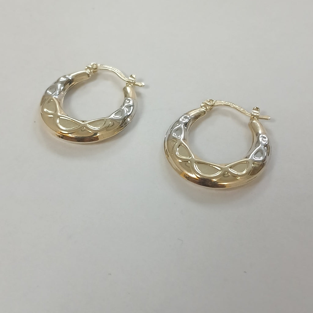 ARETES ARRACADAS COMBINADAS CON INFINITO 14K 2.3 GR (NUEVO)