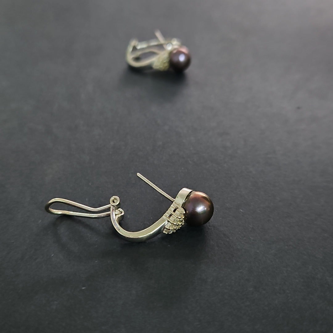 ARETES PAR ORO BLANCO 14 K 5,10 GRMS (SEMINUEVO)