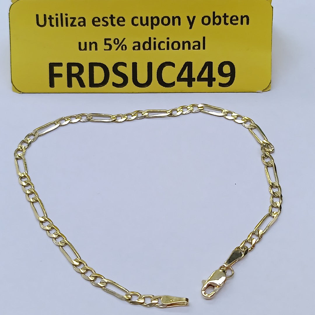 PULSERA TEJIDO 3X1 14K 21 CM 3 GR (NUEVO)
