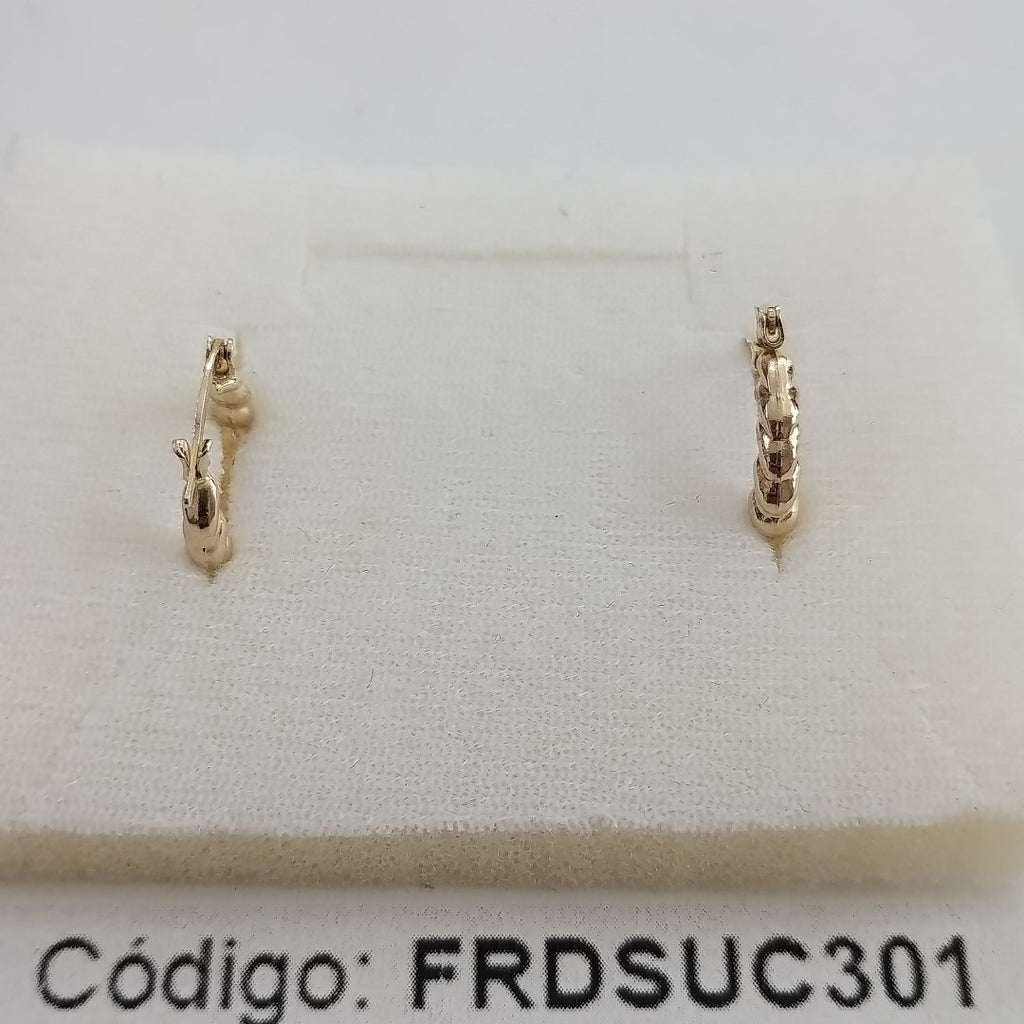 ARETES ARRACADAS TZL HUECAS 14K 1.5 GR (NUEVO)