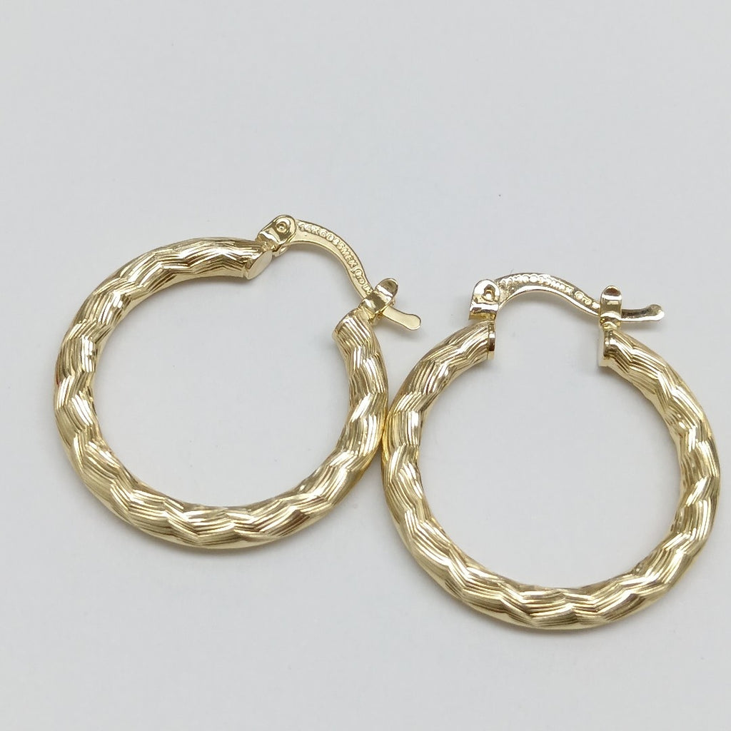 ARETES TEJIDO ARRACADA LABRADA 14K 2.6 GR (NUEVO)
