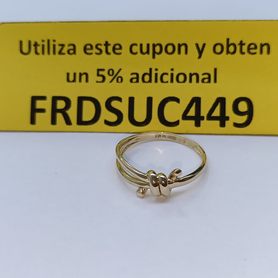 ANILLO ANILLITO C NUDO 14K 8 TALLA 2 GR (NUEVO)