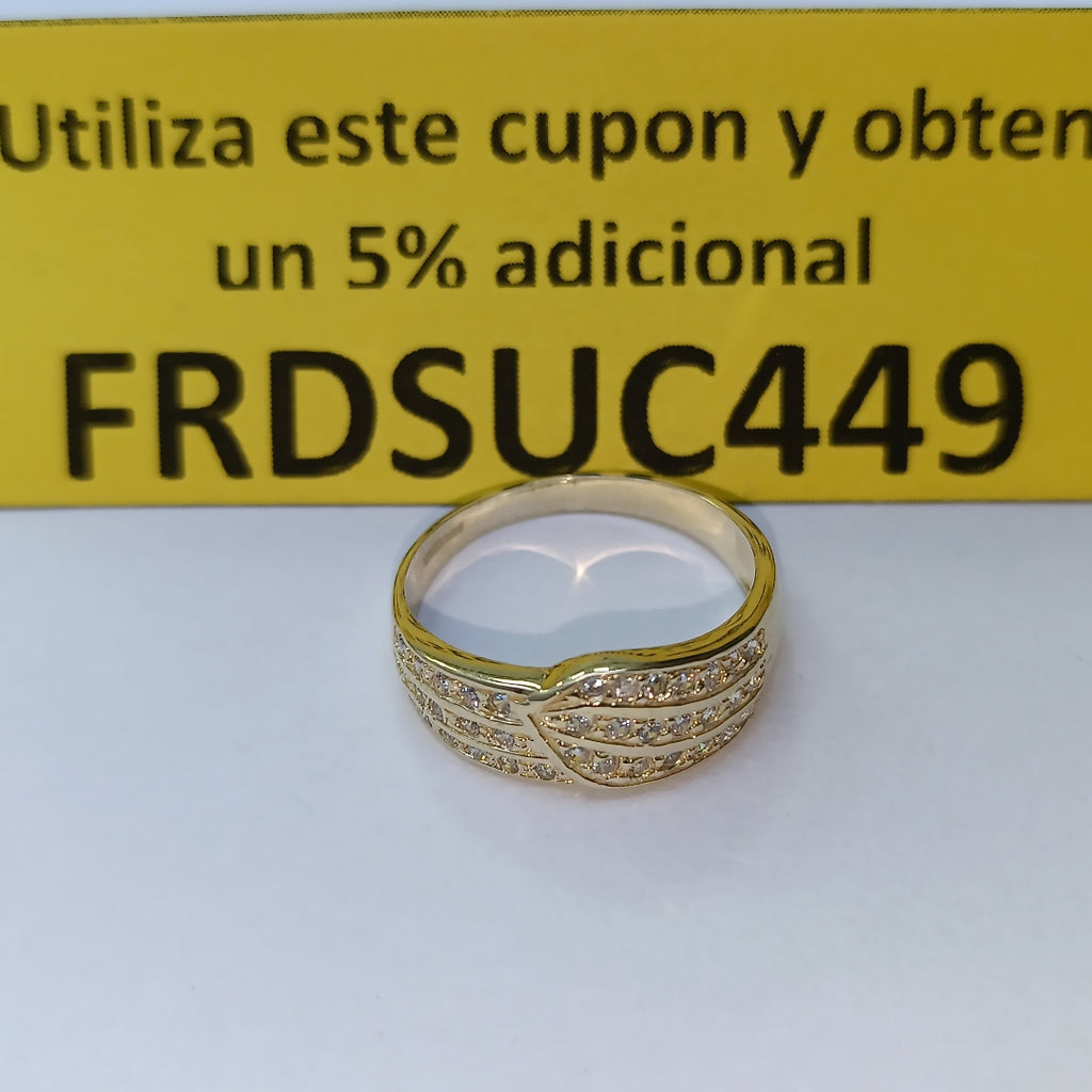 ANILLOS C CIRCONIAS 14K TALLA 8 3.1 GR (NUEVO)