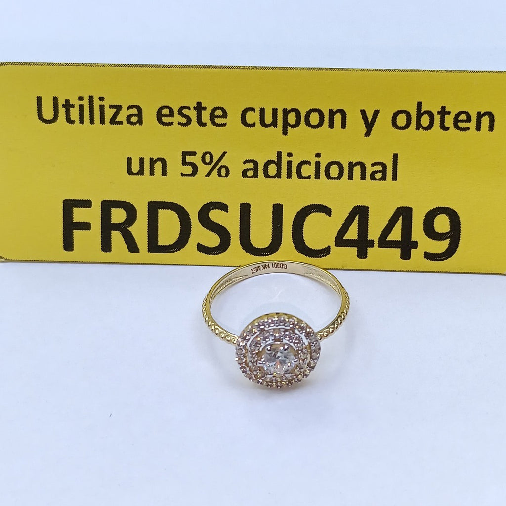 ANILLO ANILLITO C CIRCONIAS 14K 7 TALLA 1.9 GR (NUEVO)