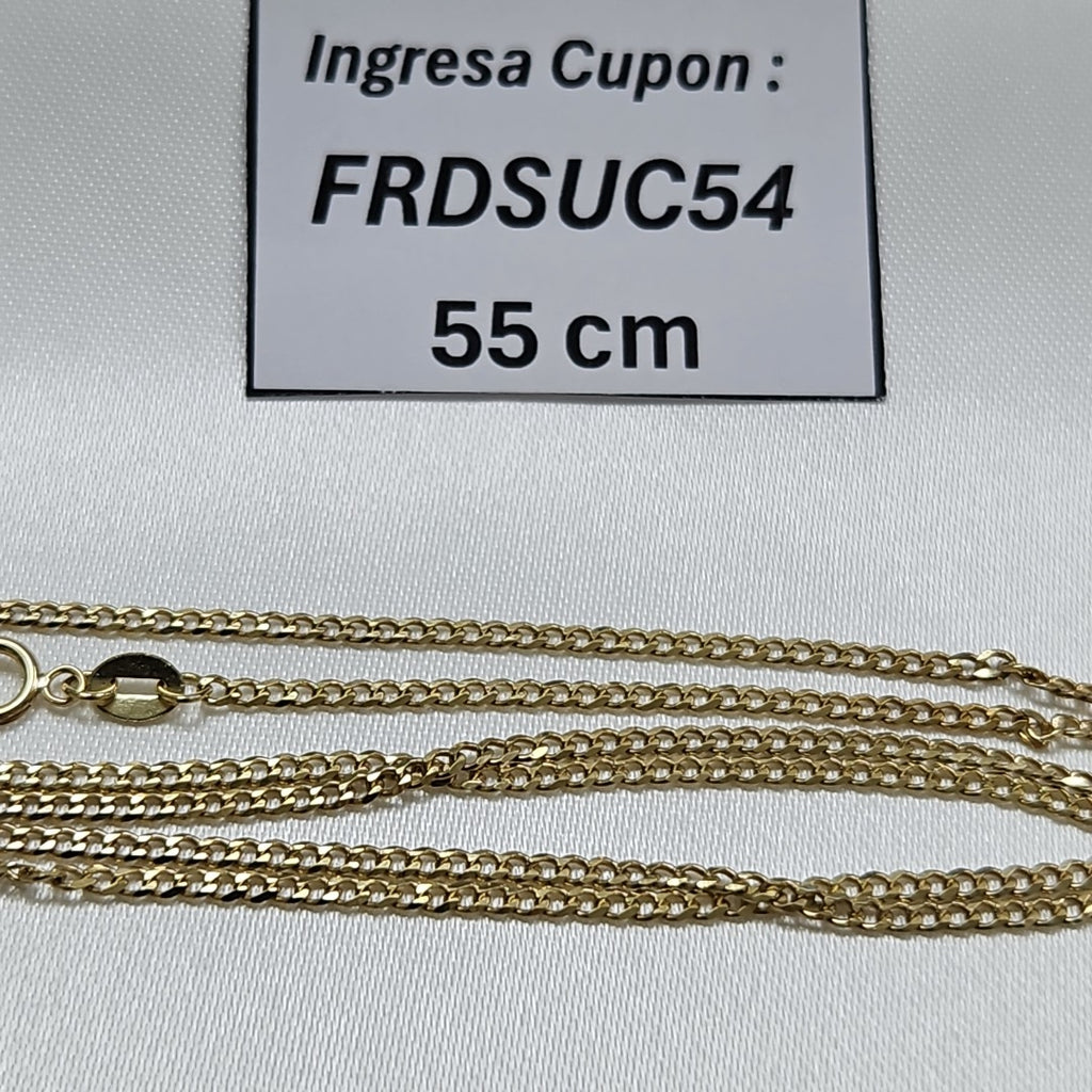 CADENAS TEJIDO BARBADA ORO 10K 55 CM 3.8 GR (NUEVO)