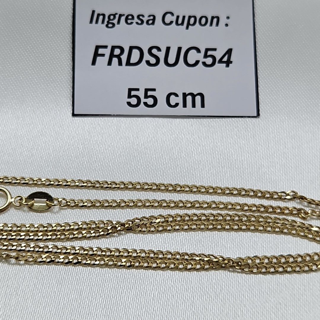 CADENAS TEJIDO BARBADA ORO 10K 55 CM 3.8 GR (NUEVO)