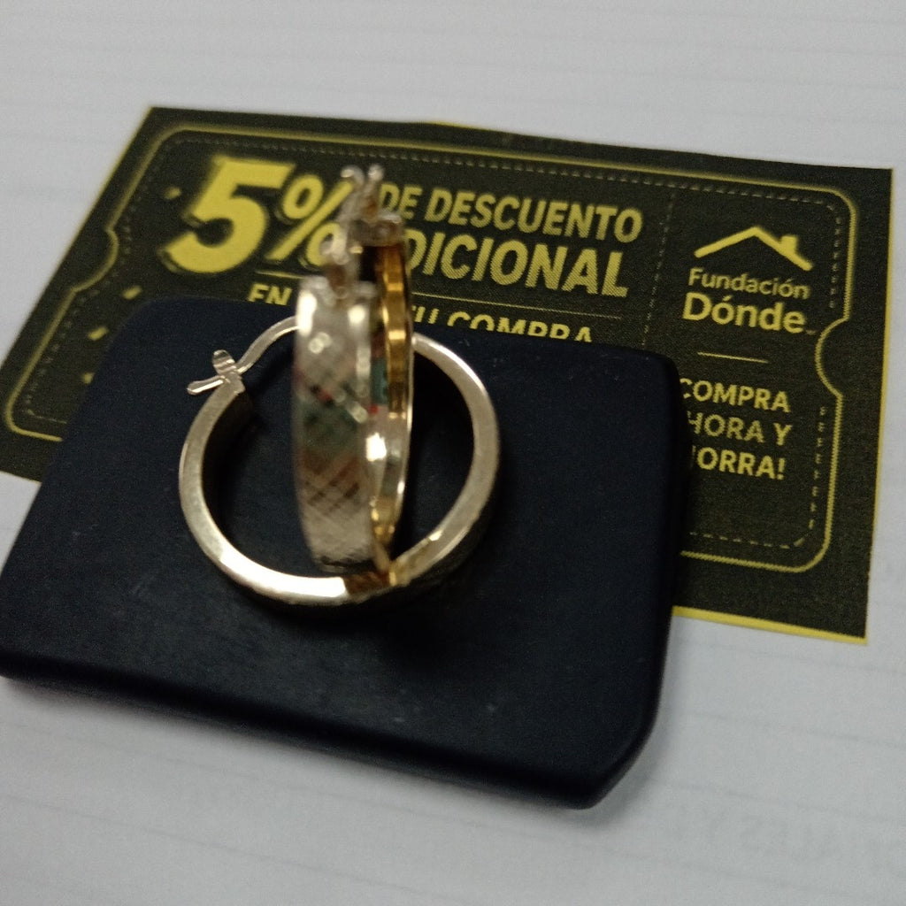 ARETES TEJIDO ARRACADAS FACETADAS 14K 3 GR (NUEVO)