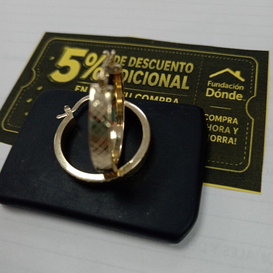 ARETES TEJIDO ARRACADAS FACETADAS 14K 3 GR (NUEVO)