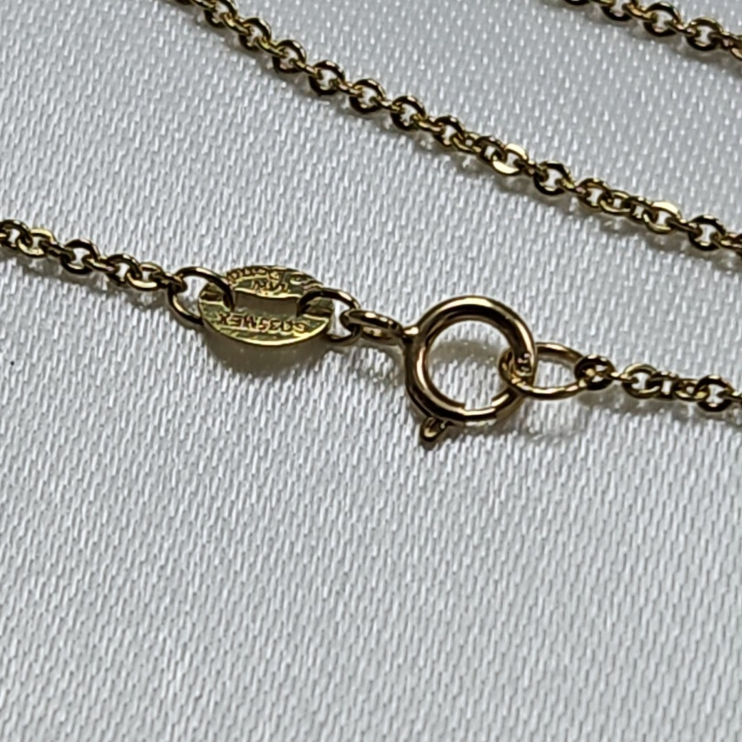 CADENA TEJIDO GARGANTILLA ESPECIAL C FLORES 14K 45 CM 2.9 GR (NUEVO)