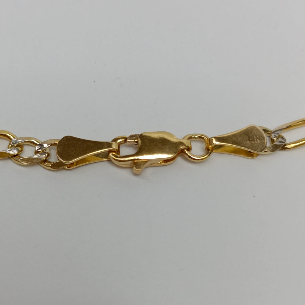 PULSERA 3X1 DIAMANTADA 14K 18 CM 4.5 GR (NUEVO)