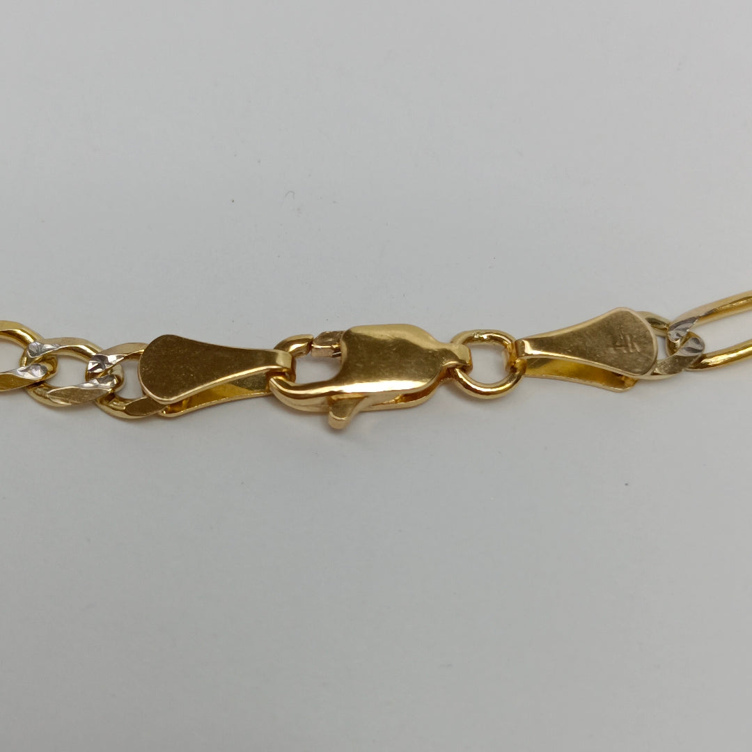 PULSERA 3X1 DIAMANTADA 14K 18 CM 4.5 GR (NUEVO)