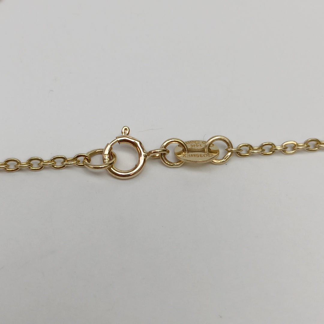 PULSERA TEJIDO ESPECIAL C CORAZON ROJO 14K 18 CM 2.1 GR (NUEVO)