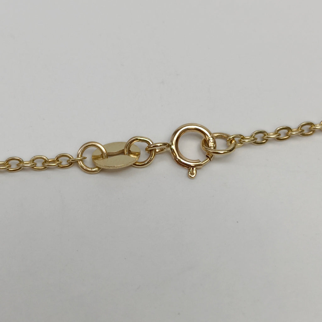 PULSERA TEJIDO ESPECIAL CON FIGURA CORAZON CON ESMALTE AZUL 14K 18 CM 2 GR (NUEVO)