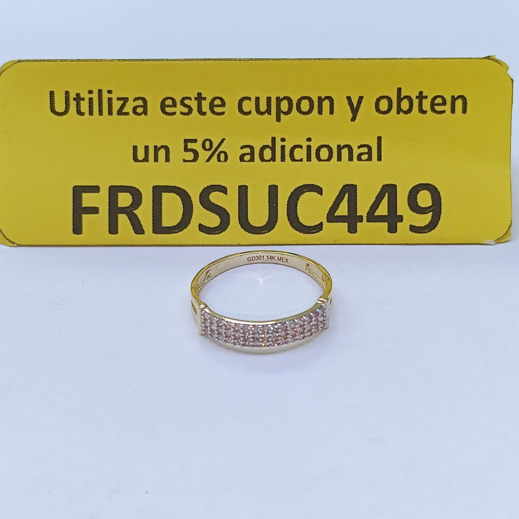 ANILLO ANILLITO C CIRCONIAS 14K 8 TALLA 1.6 GR (NUEVO)