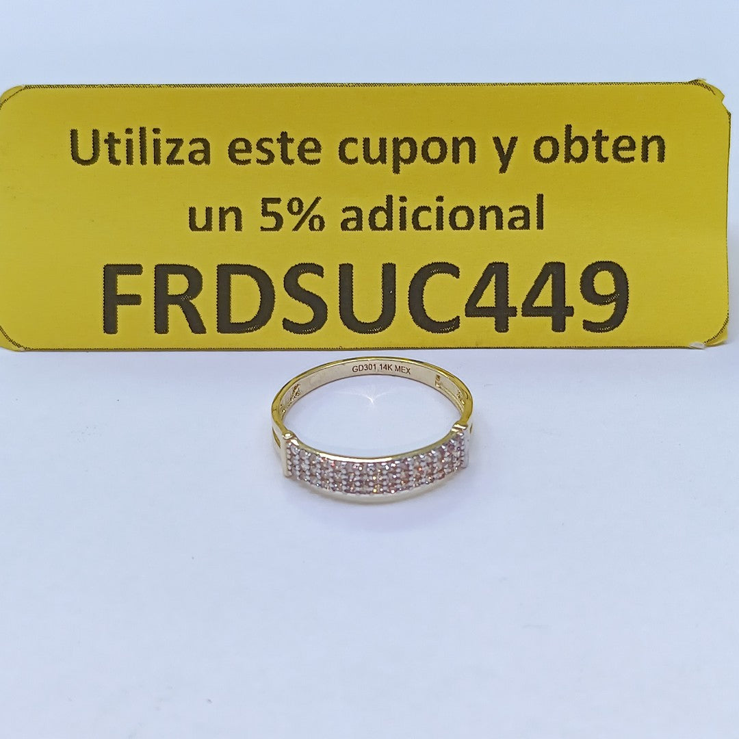 ANILLO ANILLITO C CIRCONIAS 14K 8 TALLA 1.6 GR (NUEVO)