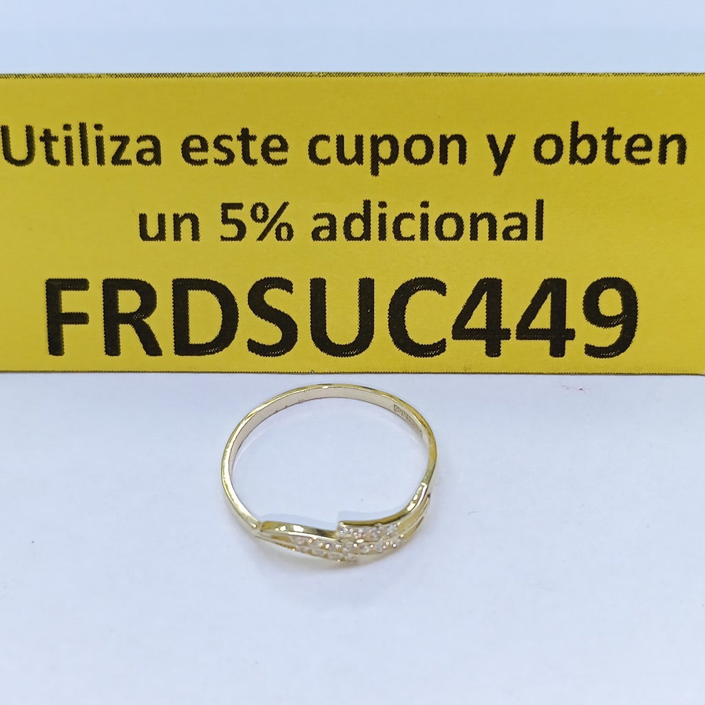 ANILLOS CON CIRCONIAS 14K TALLA 7 0.8 GR (NUEVO)